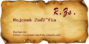 Rojcsek Zsófia névjegykártya