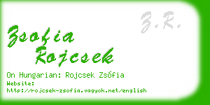 zsofia rojcsek business card